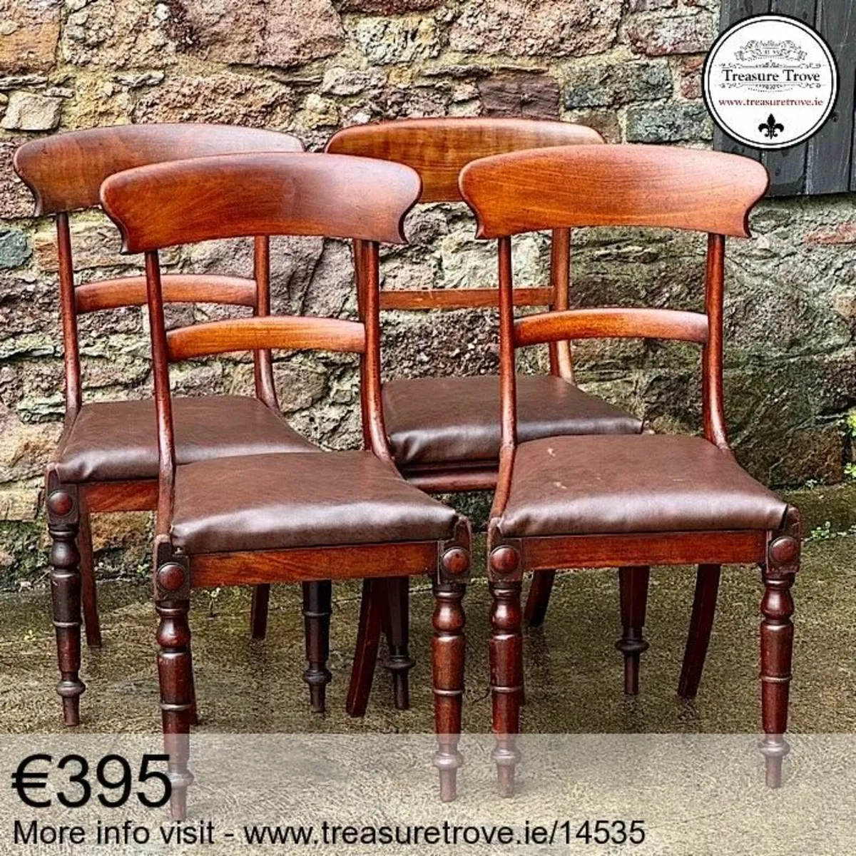 Sets of four vintage and antique dining chairs - Image 1