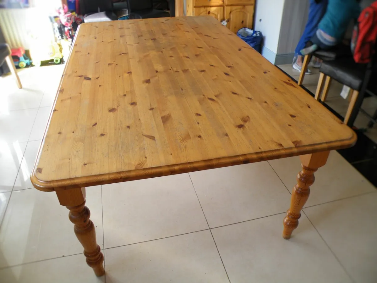 Large Solid Pine Table - Image 1