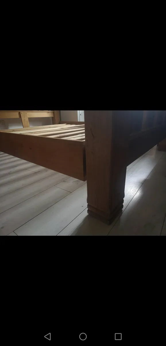 Solid Oak King. Size Bed Frame - Image 3