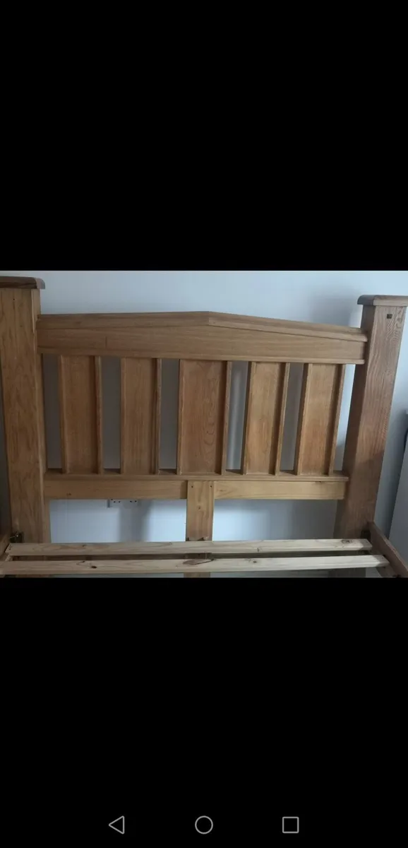 Solid Oak King. Size Bed Frame - Image 4