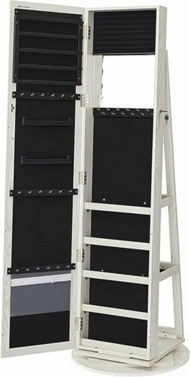 Jewellery Cabinet Mirror 360 deg Rotating Lockable - Image 3