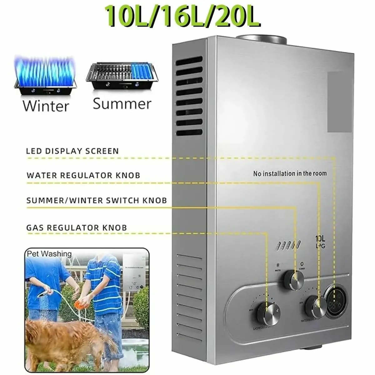 Tankless 8L LPG Hot Water Instant Gas Water Boiler - Image 4