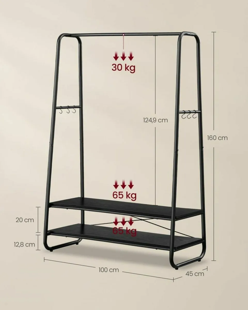 New Industrial Clothes Rail,2 Shelves - FREE P&P - Image 2