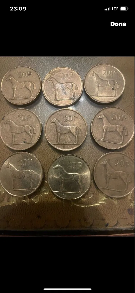 Old Irish 20p coins - Image 1