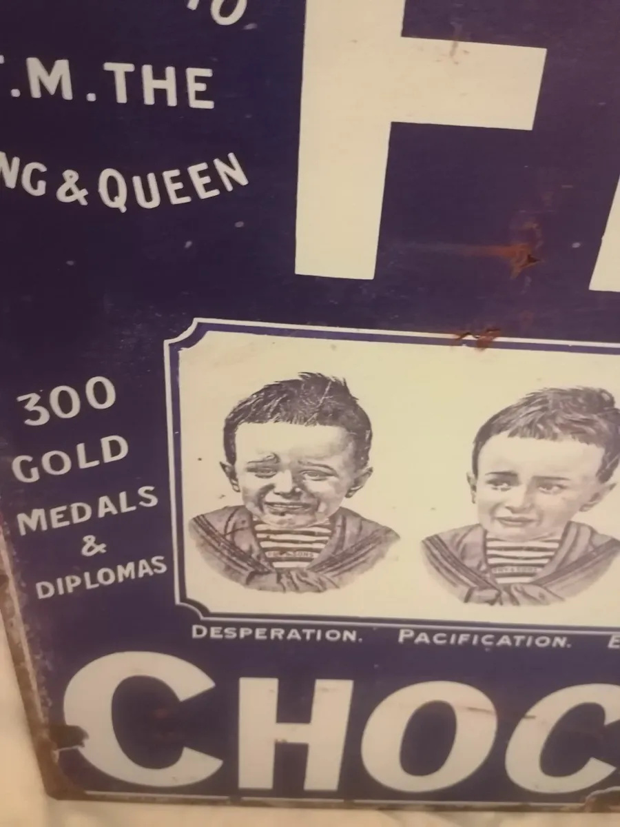 Old Style Vintage Fry's Chocolate Metal Wall Sign - Image 3