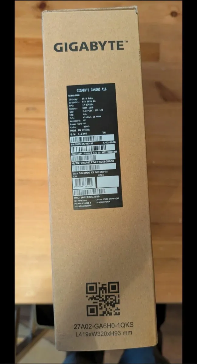 Gigabyte A16 RTX 5070 i7 16GB 1TB – Brand New - Image 3