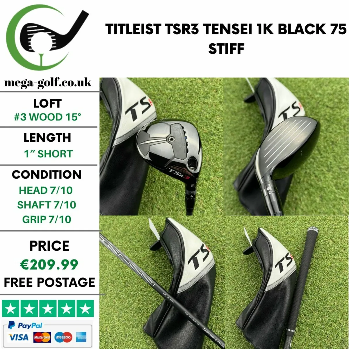Titleist TSR3 #3 Wood 15° / Stiff - Image 1