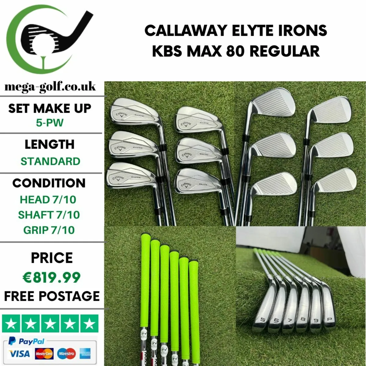 Callaway Elyte Irons / 5-Pw / Kbs Max 80 Regular - Image 1