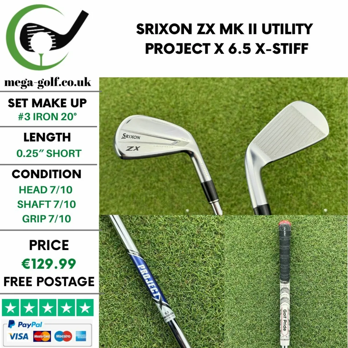 Srixon ZX Mk II Utility #3 Iron 20° / X-Stiff - Image 1