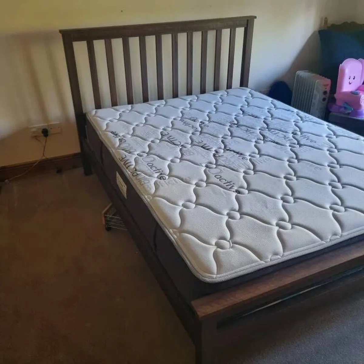 king size bed, mattress and drawers - Image 3