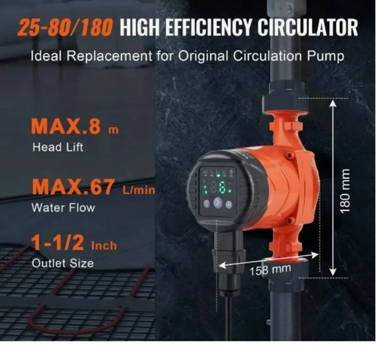LPS25-8BP-180 Hot Water Recirculating Pump - Image 2