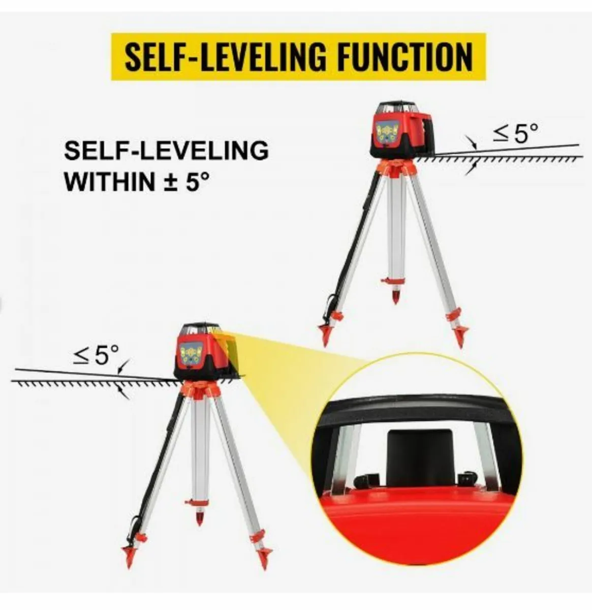 Red Rotary Laser Level Self Leveling - Image 4