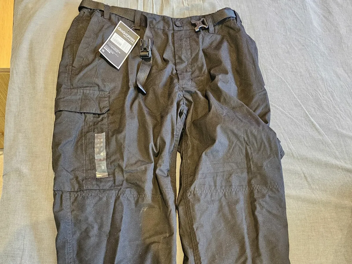 Lined Mens Trousers Black Hiking 36in Insulated Cr - Image 1
