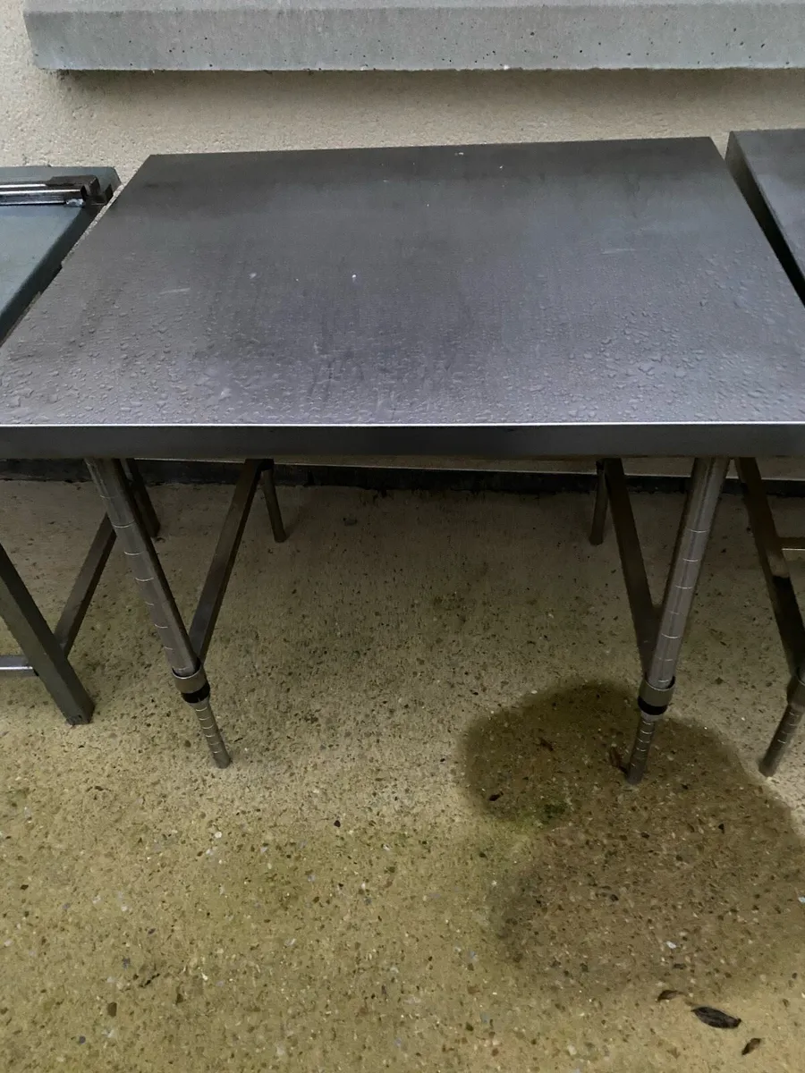 3 Stainless Steel Catering Tables - Image 3