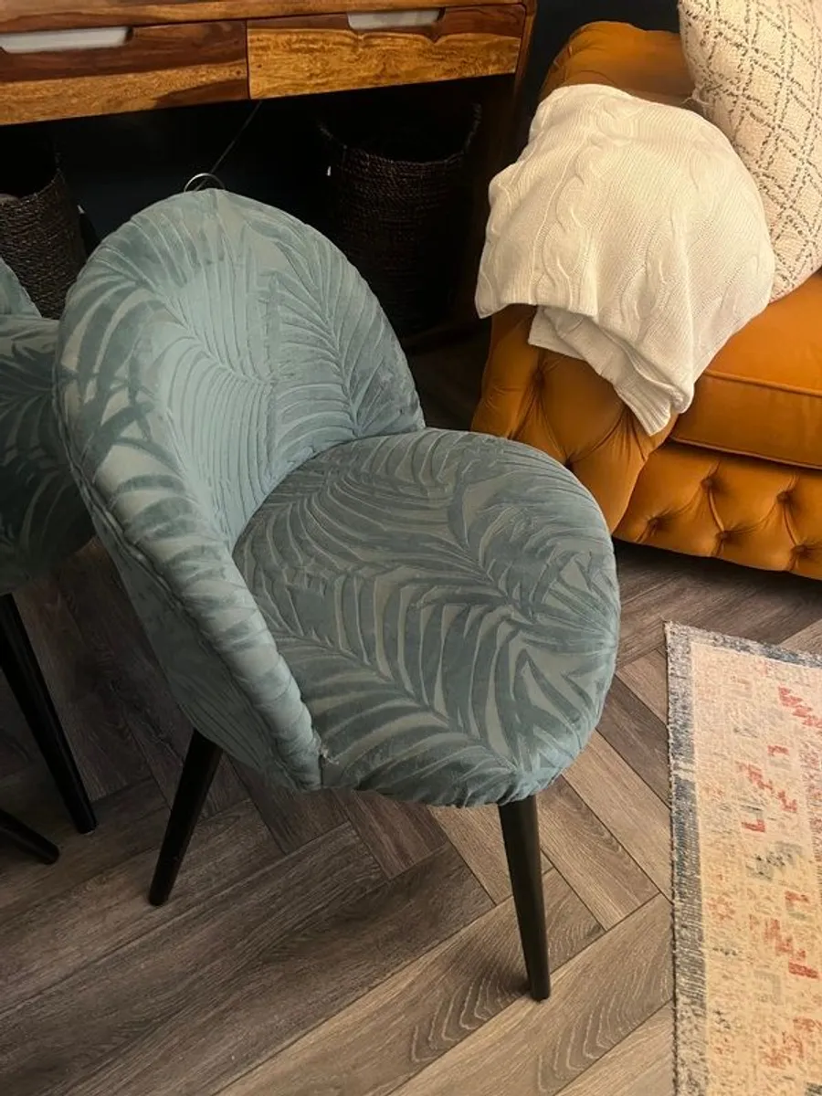 Teal Dining Chairs x 4 - Image 3