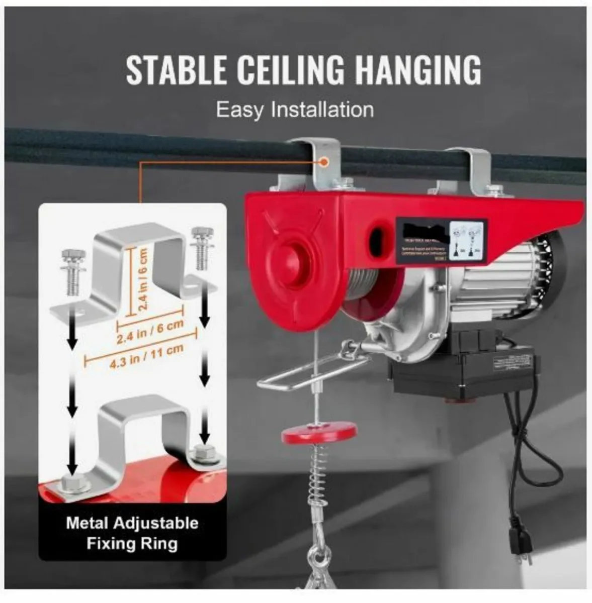Electric Hoist, 998 kg Lifting Capacity, 1600W - Image 2