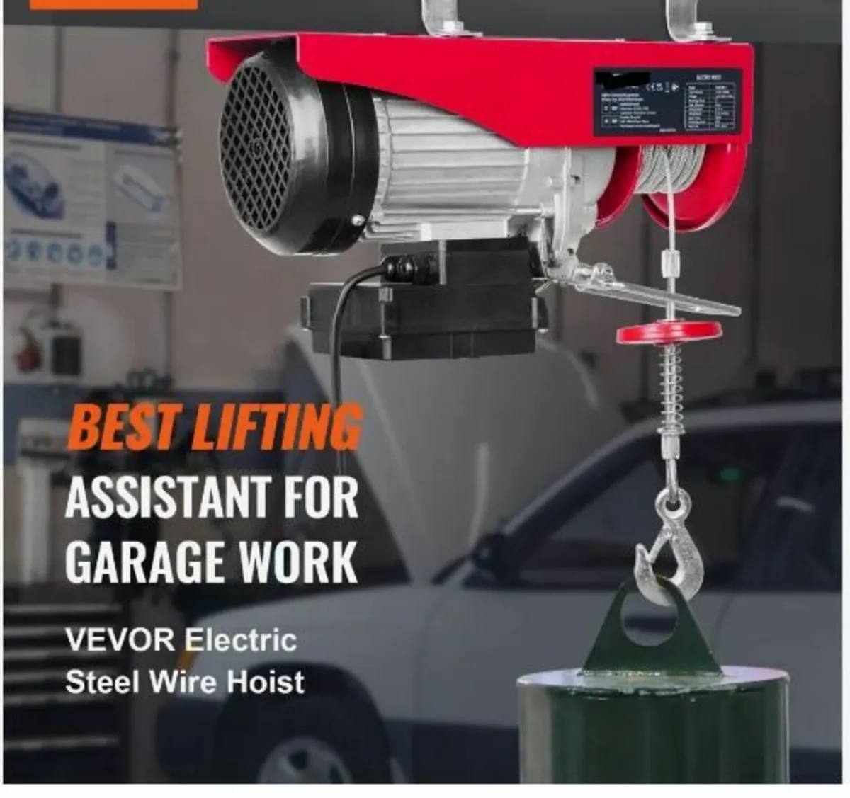 Electric Hoist, 998 kg Lifting Capacity, 1600W - Image 3