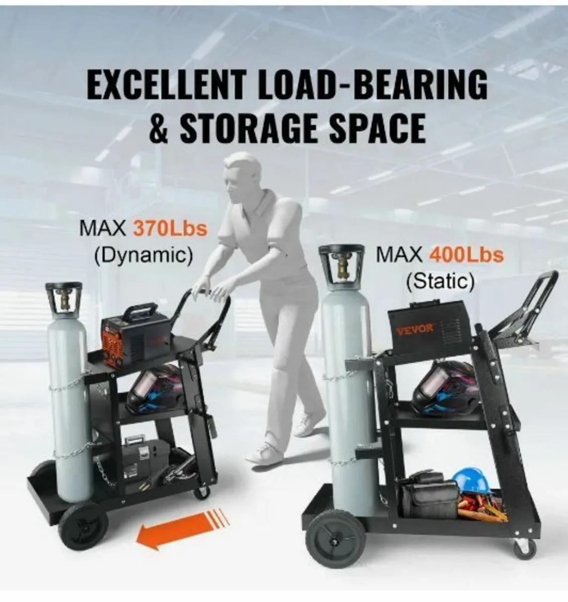 Welding Cart, 3-Tier Heavy Duty Welder - Image 4