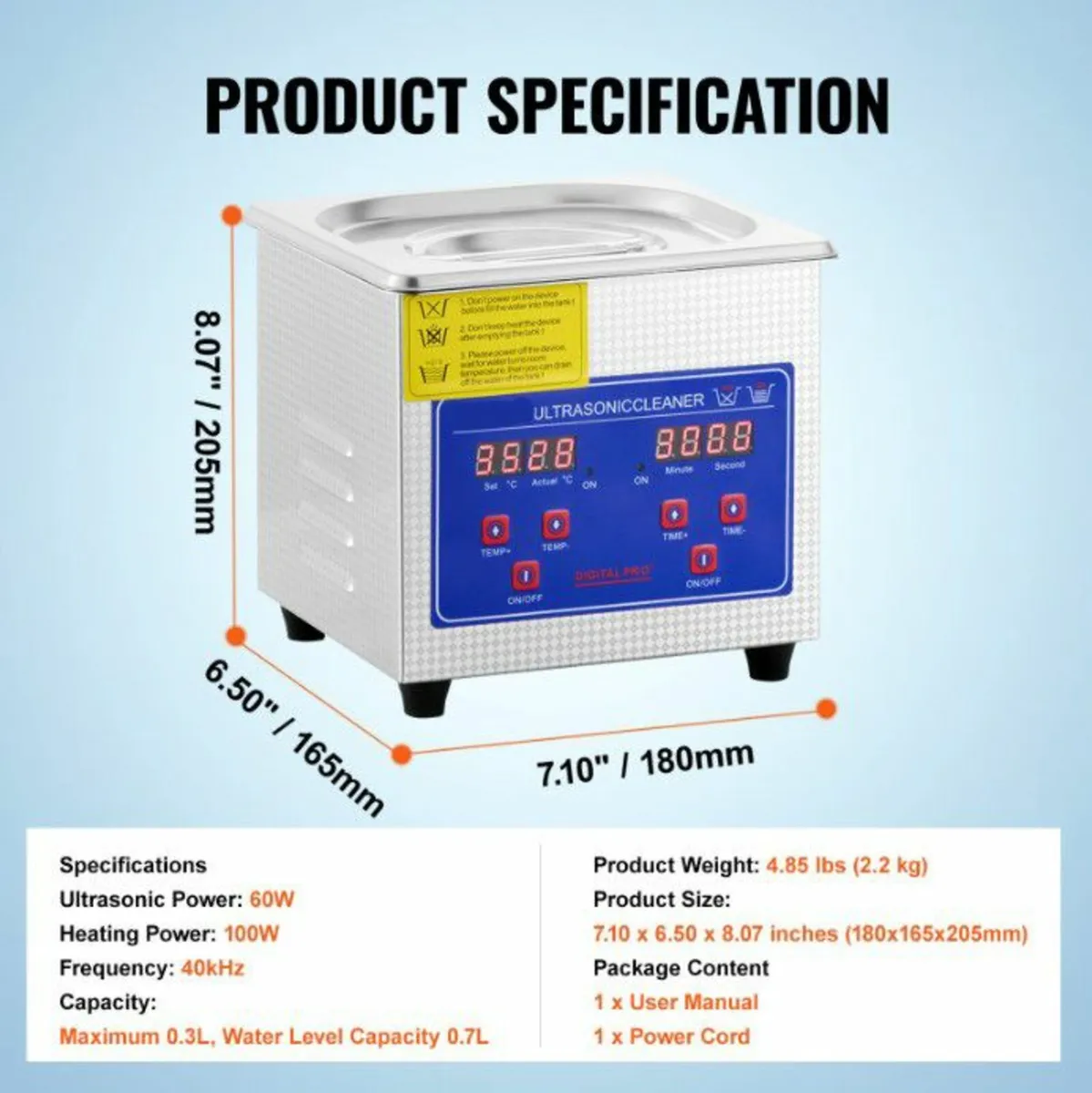 15L Stainless Steel Ultrasonic Cleaning Machine - Image 4