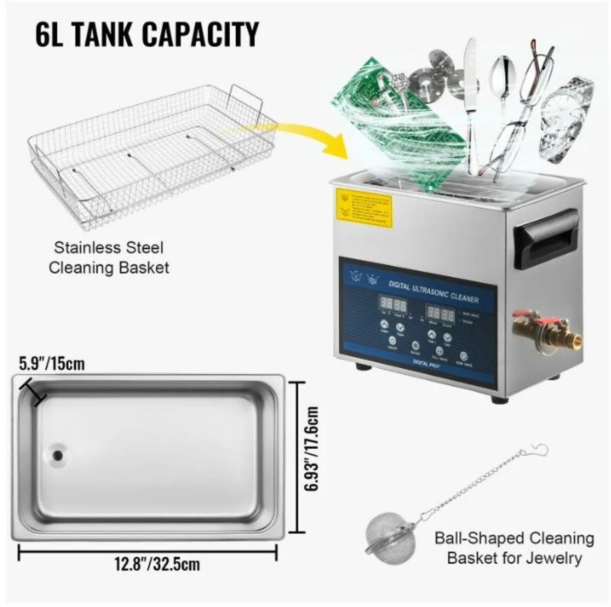 6L DUAL FREQUENCY Ultrasonic Cleaning Machine - Image 4