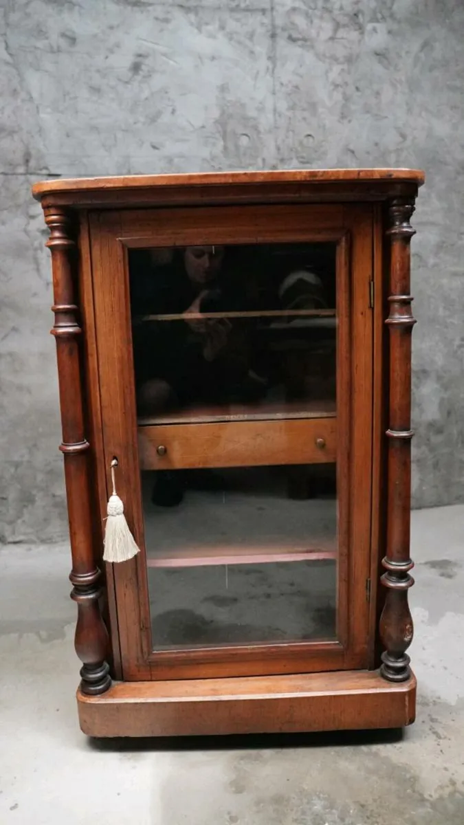 19th Century Walnut Inlaid Music Cabinet - Image 1