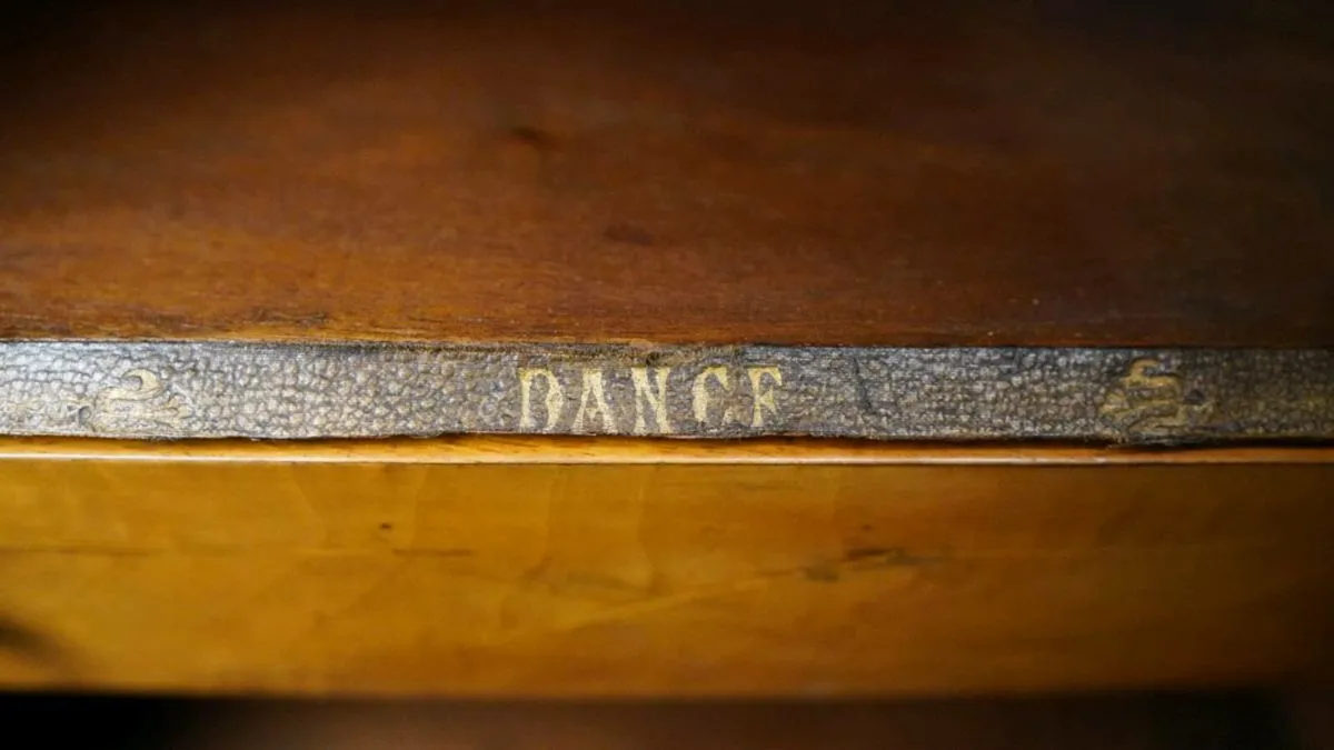 19th Century Walnut Inlaid Music Cabinet - Image 3