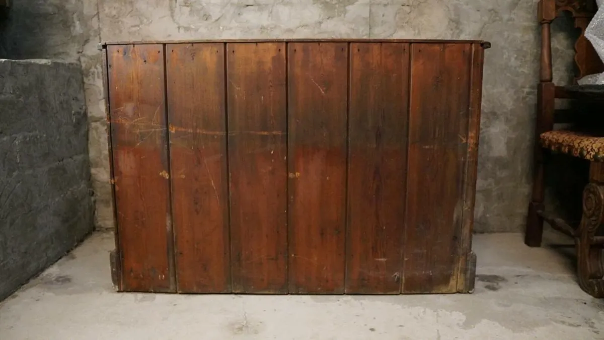Antique Pitched Pine Campaign Chest Of Drawers - Image 2