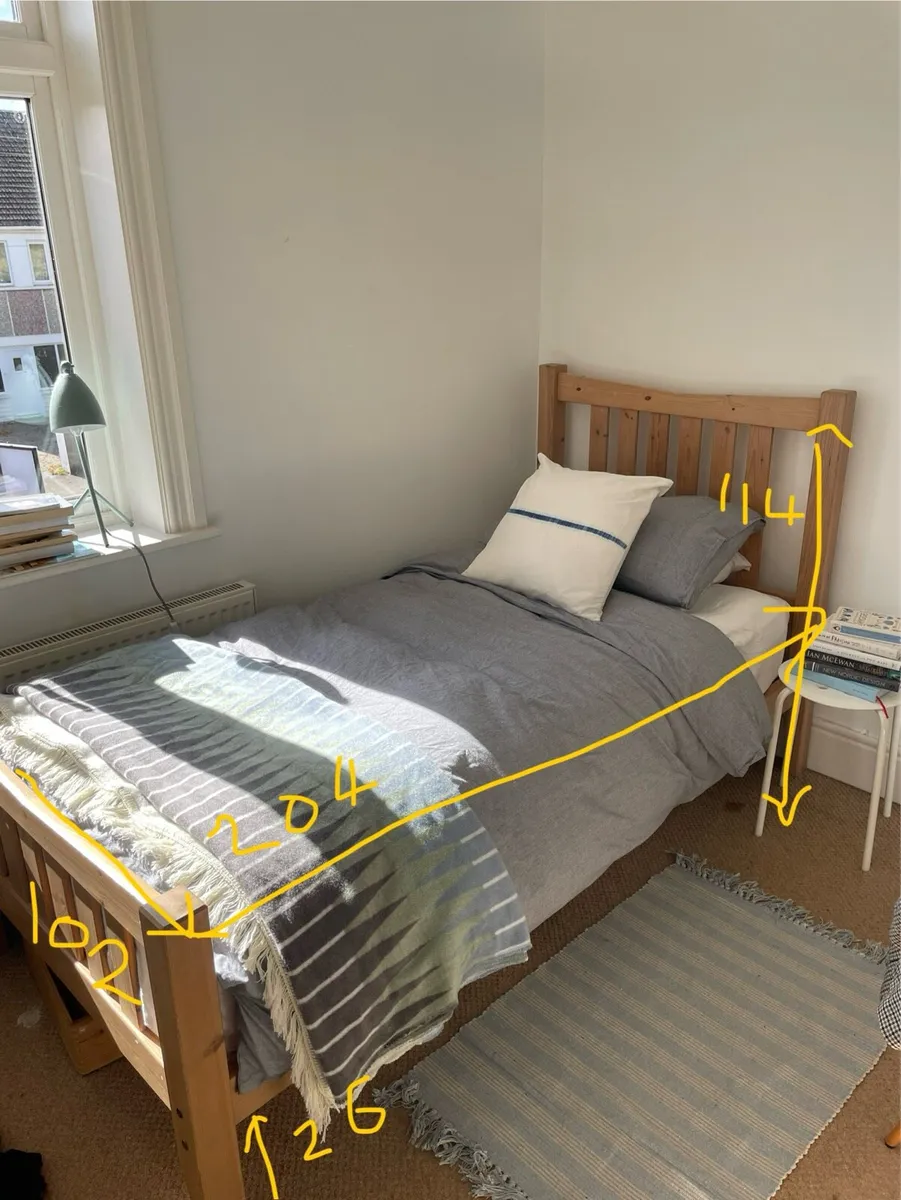 Wooden single bed frame - Image 4