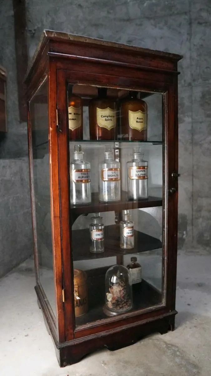Antique shop counter display Case apothecary - Image 3