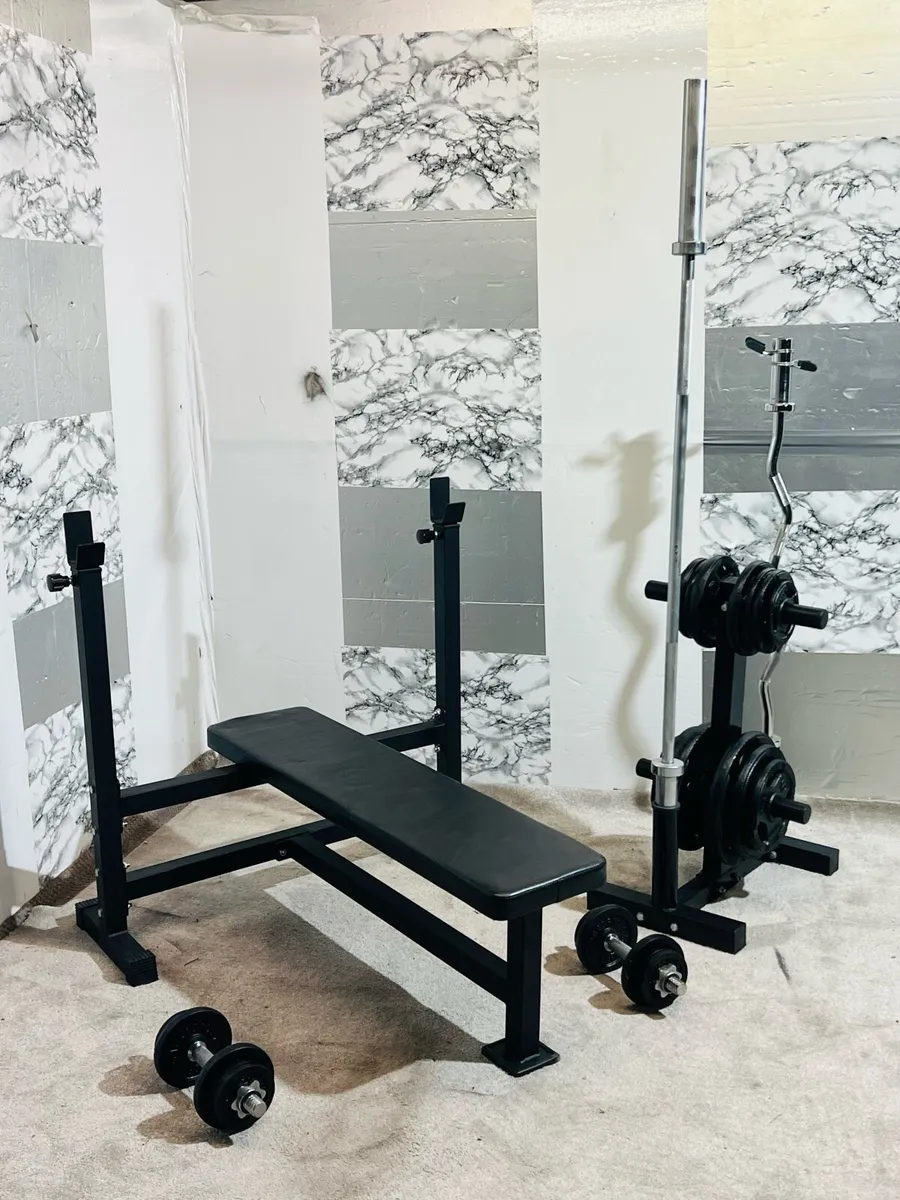 OLYMPIC WEIGHTS BENCH WEIGHTS HOLDER BAR DUMBLS - Image 2