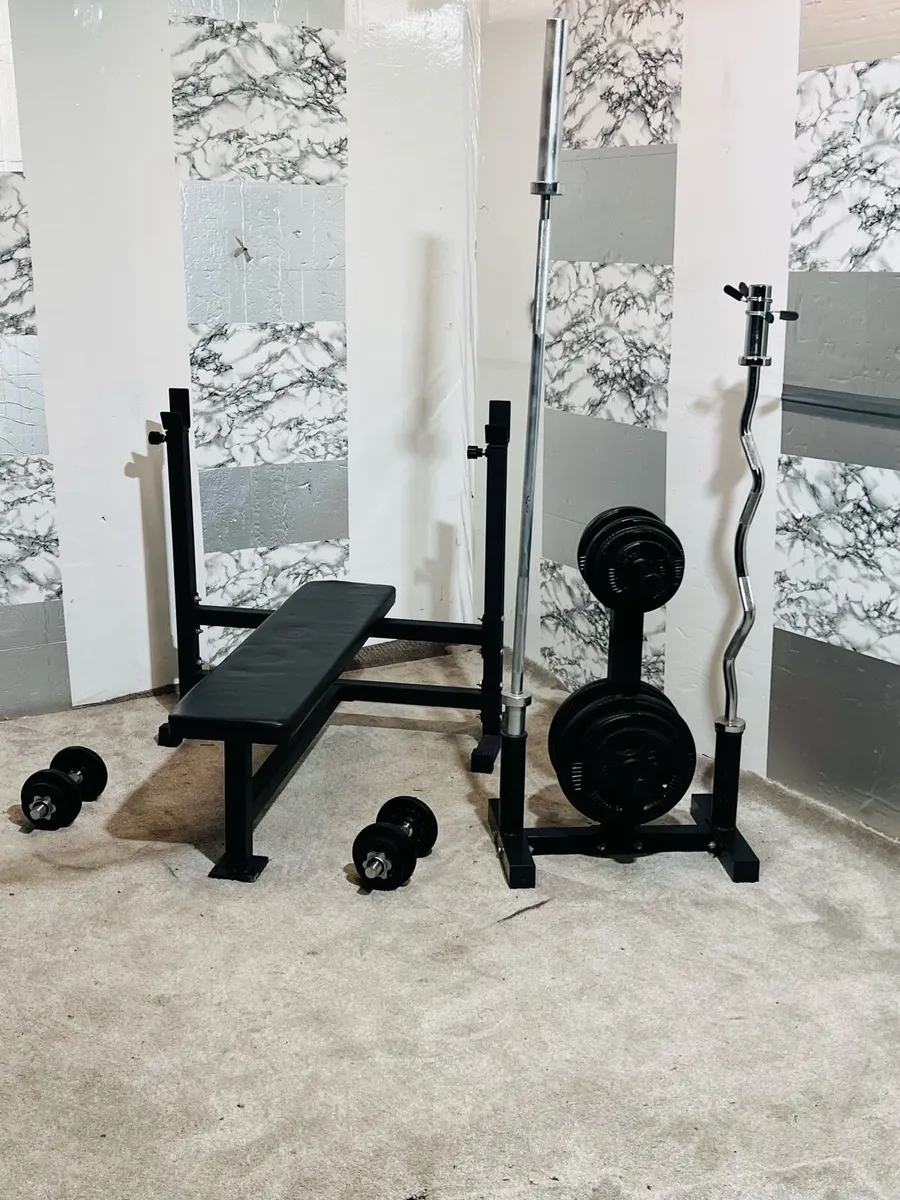 OLYMPIC WEIGHTS BENCH WEIGHTS HOLDER BAR DUMBLS - Image 3