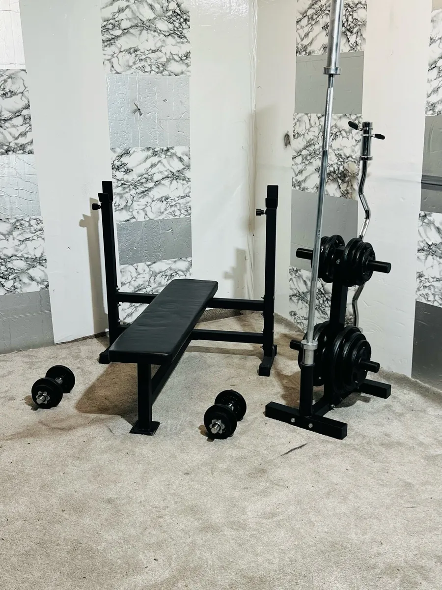 OLYMPIC WEIGHTS BENCH WEIGHTS HOLDER BAR DUMBLS - Image 4