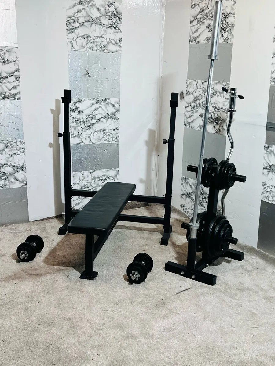 OLYMPIC WEIGHTS BENCH WEIGHTS HOLDER BAR DUMBLS - Image 1