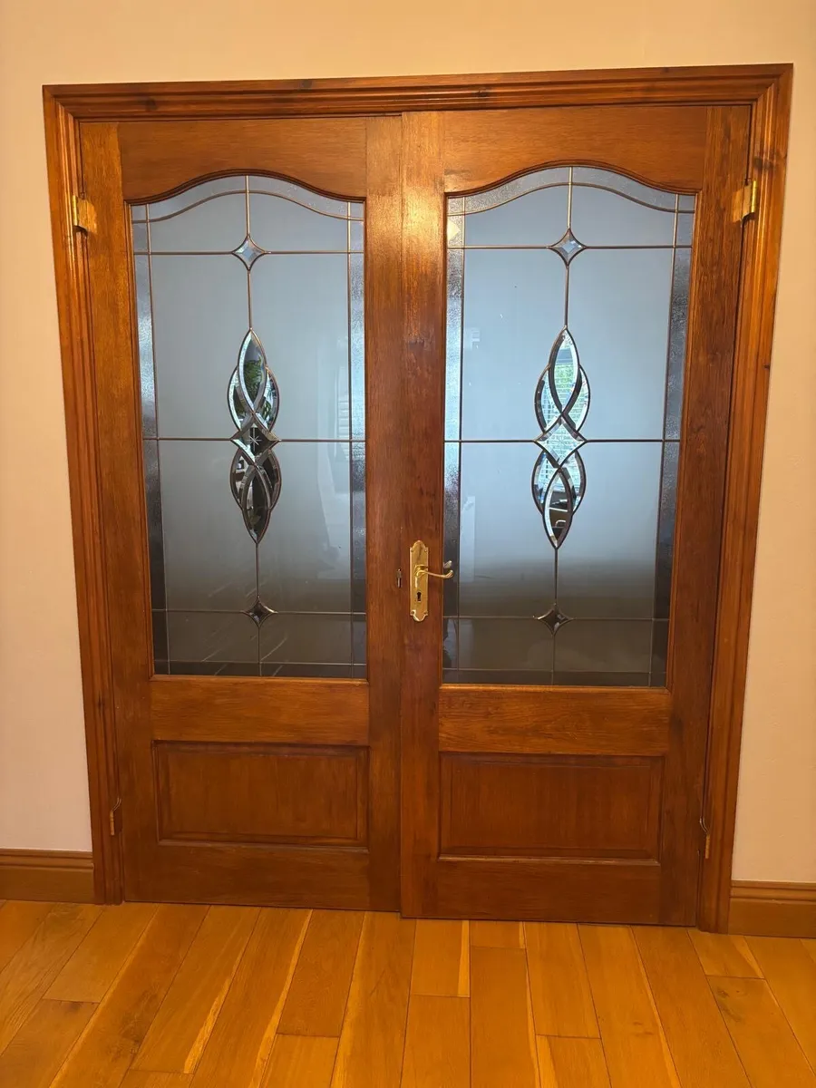 Hardwood leaded glass internal doors - Image 1