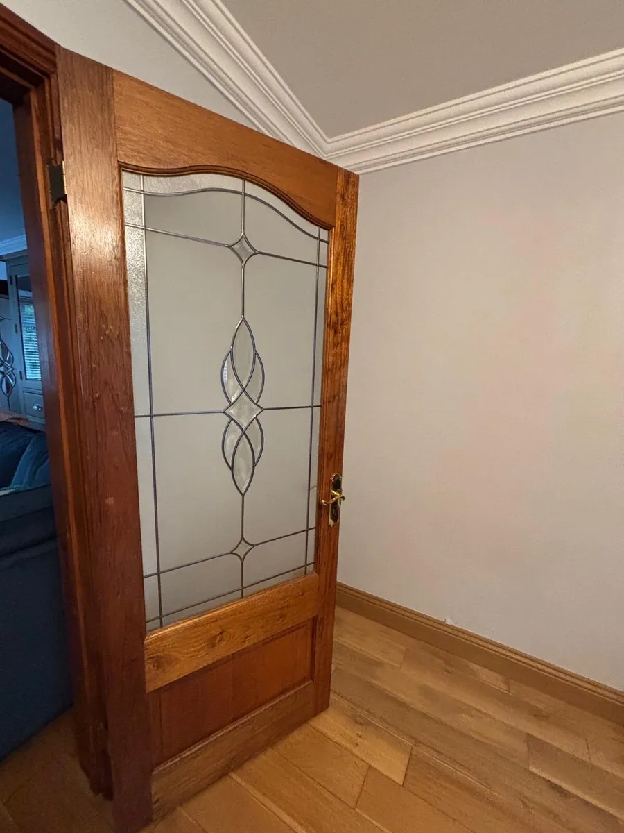 Hardwood leaded glass internal doors - Image 3