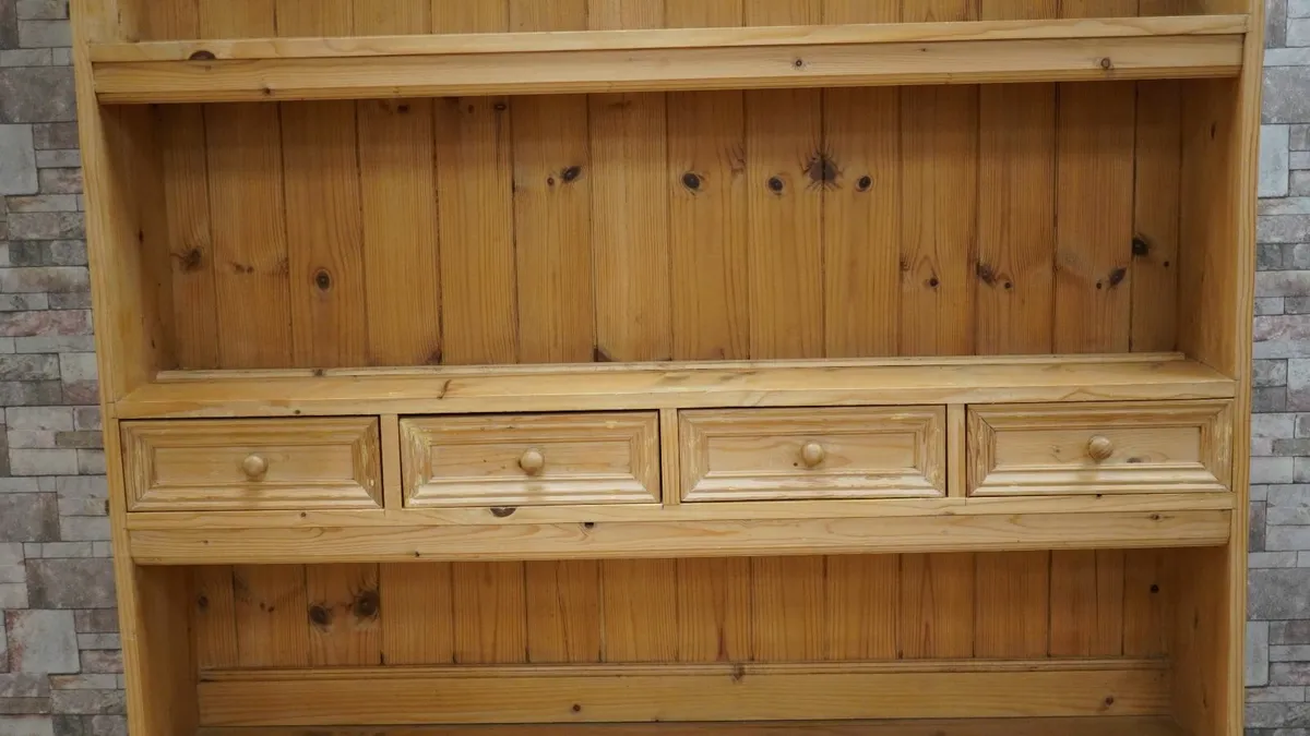 Irish Vintage Solid Pine Welsh Dresser - Image 4