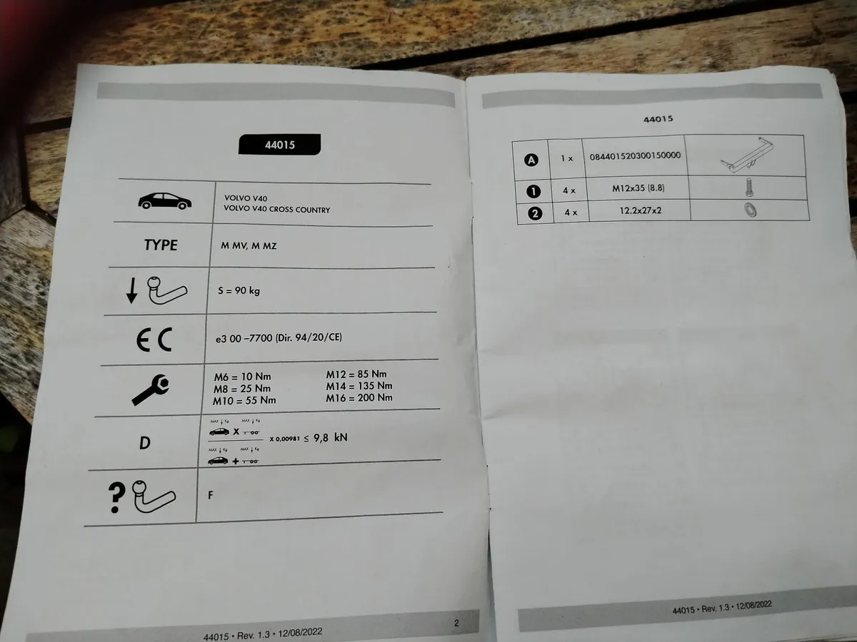 Tow bar for Volvo  V40/V40 cross country - Image 2