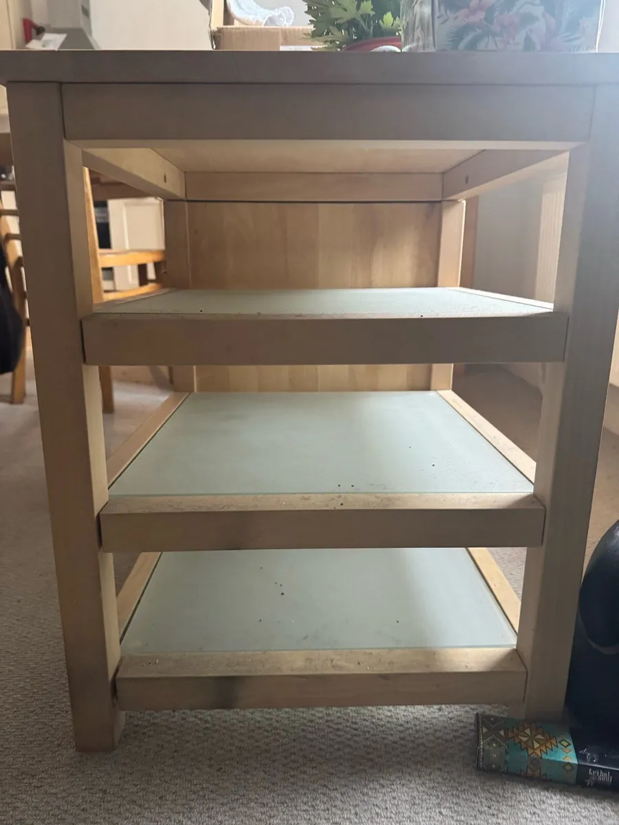 Hardwood TV Stand with glass shelves - Image 2