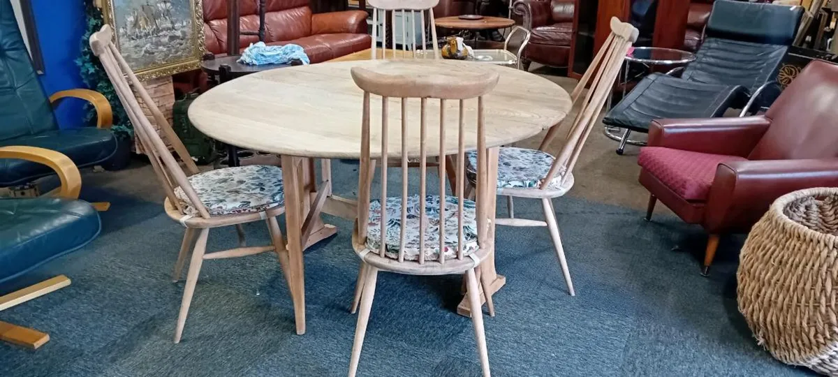 Bleached Ercol Goldsmith Four Seat Dining Set - Image 1