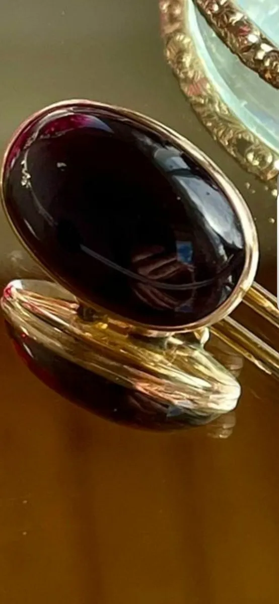 14c Gold Magnifying Glass +Red Garnet Stick Pin. - Image 1