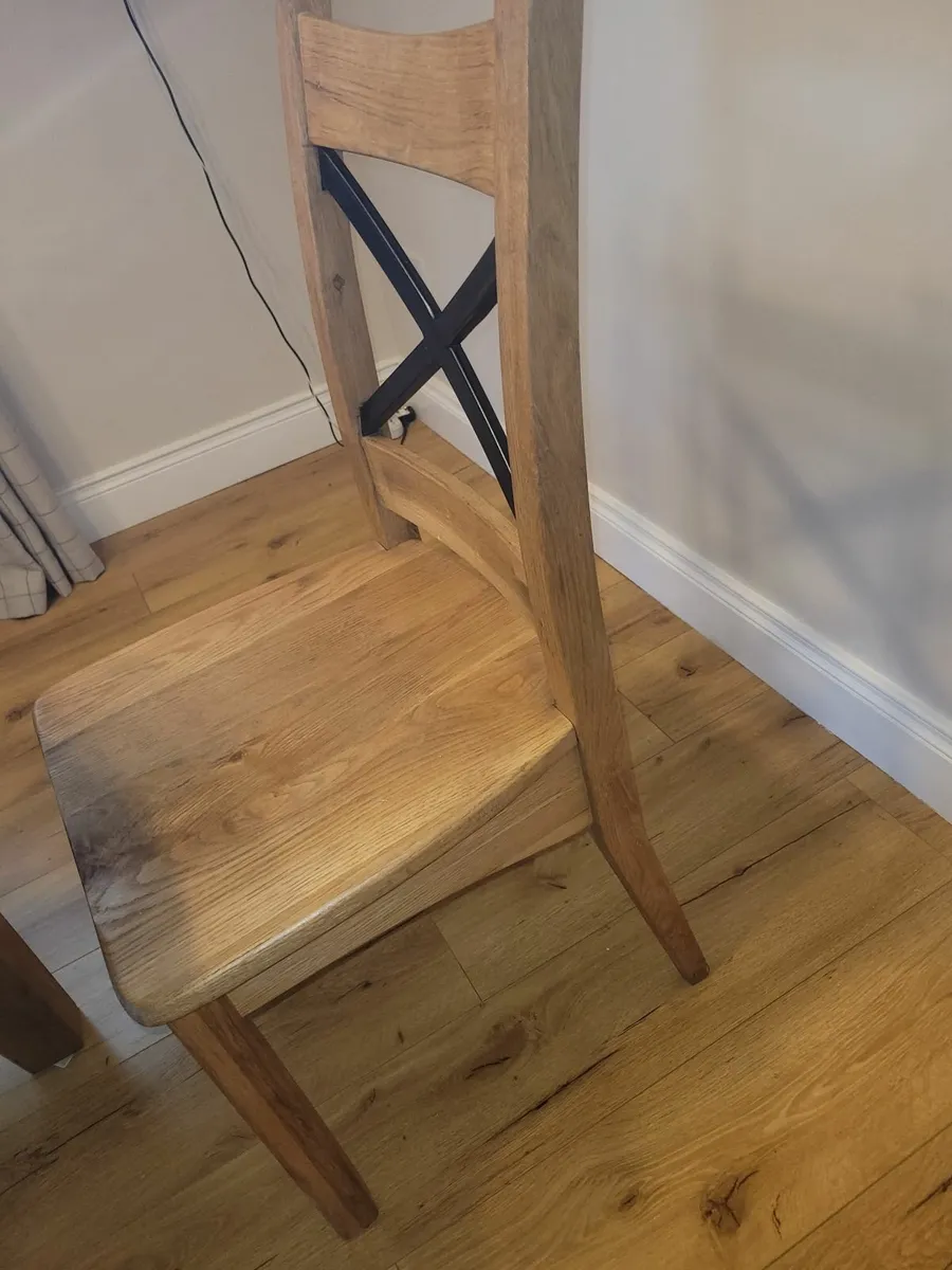 Solid oak dining chairs - Image 1