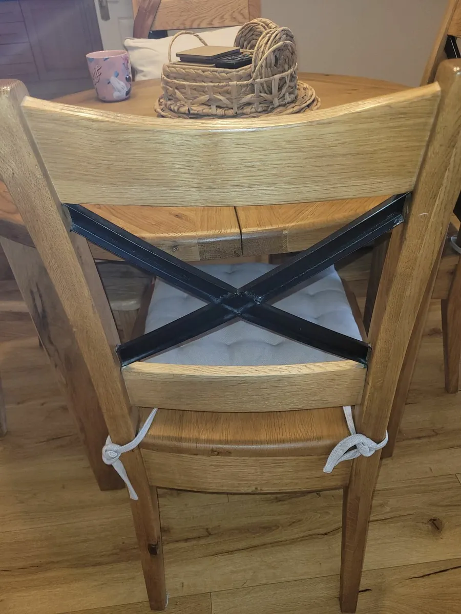 Solid oak dining chairs - Image 2