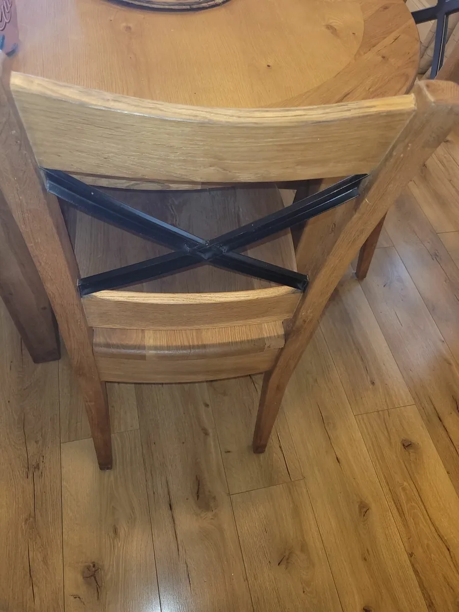 Solid oak dining chairs - Image 3