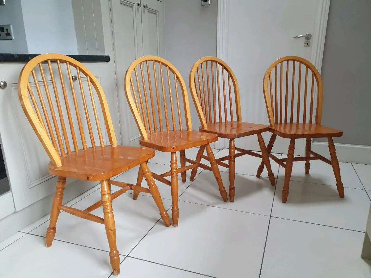 4 solid wood dining chairs - Image 1