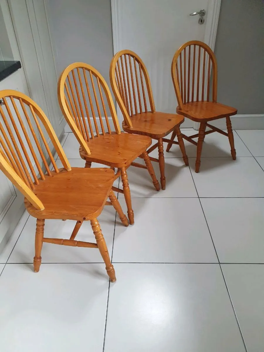4 solid wood dining chairs - Image 4