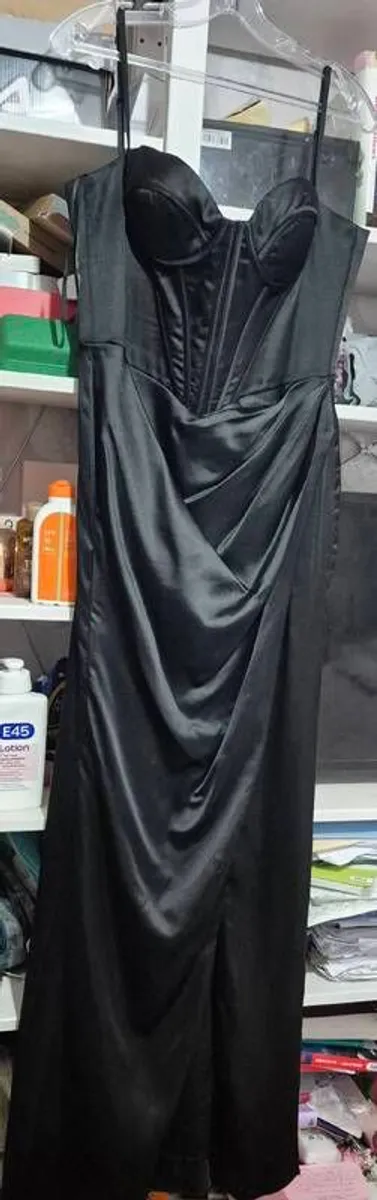 black satin evening/debs dress. - Image 1
