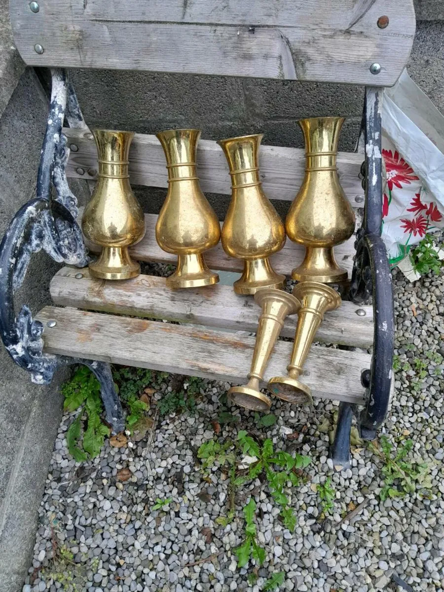 Vintage brass vases - Image 4