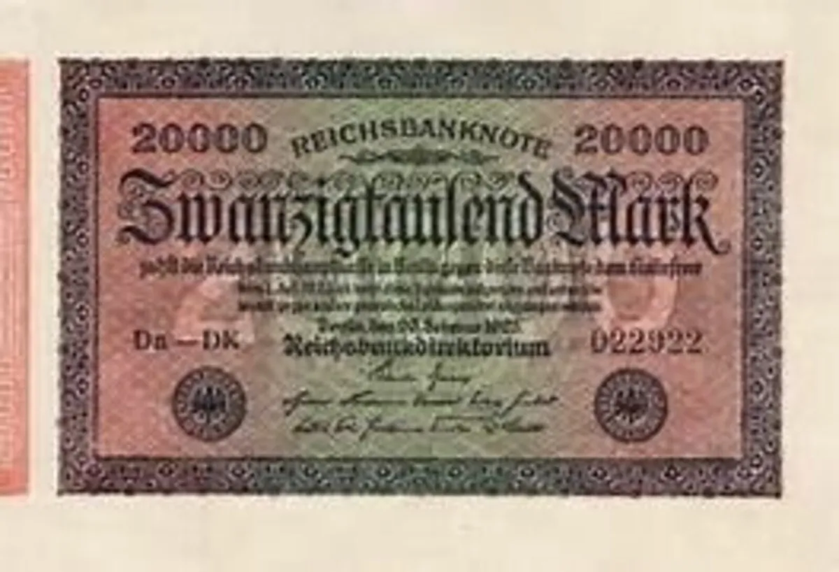 1923 German banknote 20000 Marks
