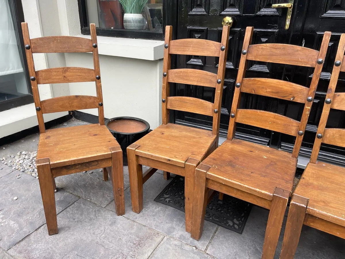 6 x Farmhouse Style Wooden Kitchen Dining Chairs - Image 3