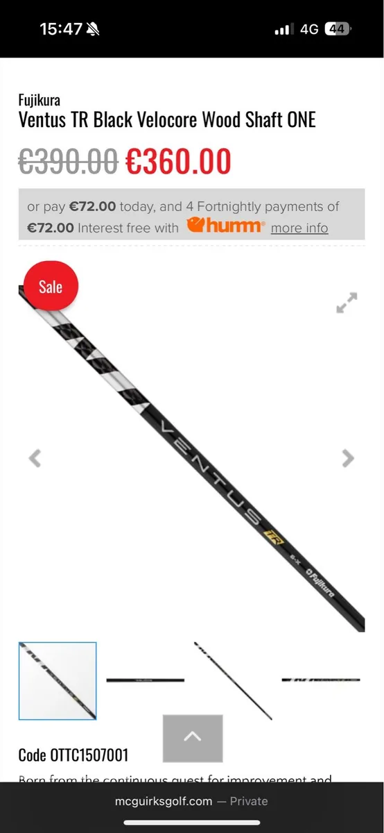 Fugikura Ventus Velocore black 6x TR ping - Image 2